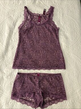 Adore Me Lace Tank and Boyshort Set - Plum